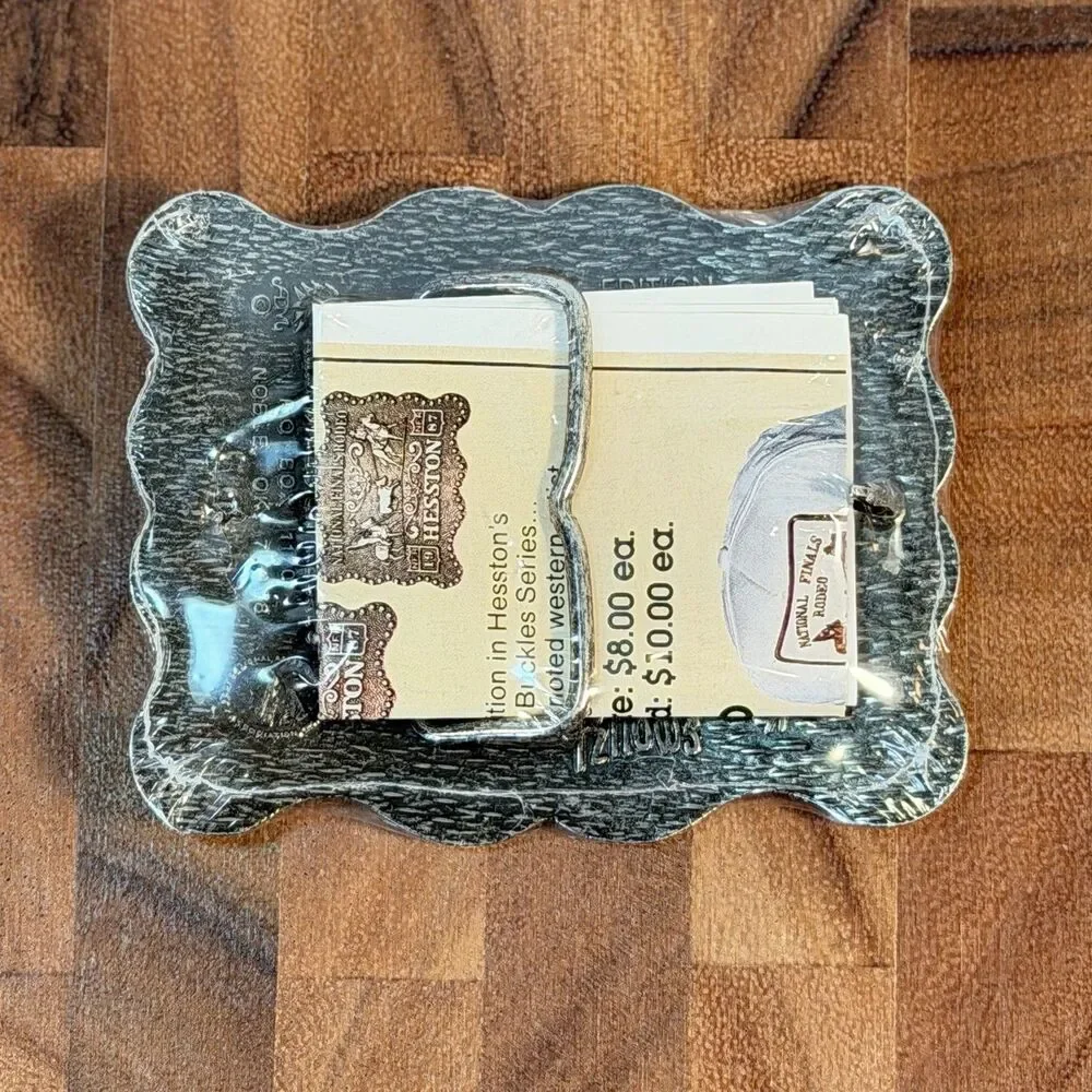 Vtg 1987 National Finals Rodeo Hesston NFR Cowboy Belt Buckle Sealed